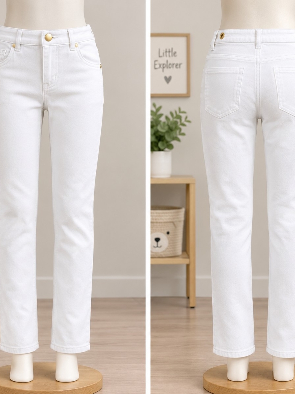 Michael Kors White Straight-Leg Jeans